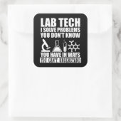 Funny Labrador tech zitiert Labortechniker Spaß Quadratischer Aufkleber (Tasche)