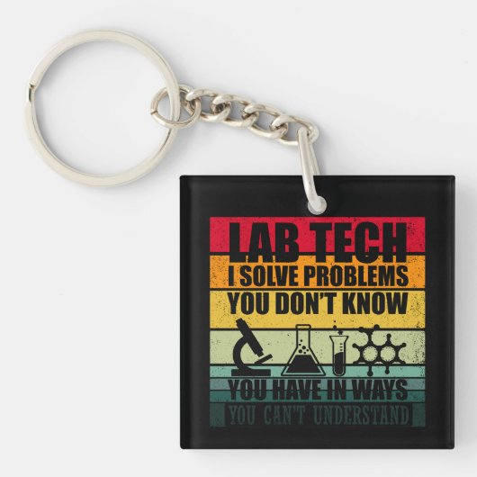 Funny Labrador tech zitiert Labortechniker Spaß Schlüsselanhänger (Vorderseite)