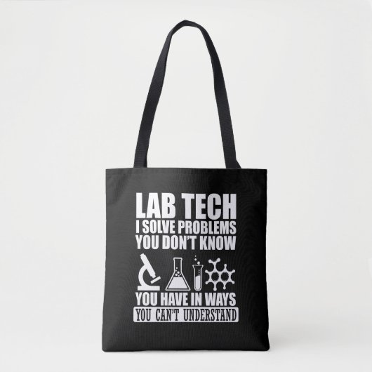 Funny Labrador tech zitiert Labortechniker Spaß Tasche (Vorderseite)