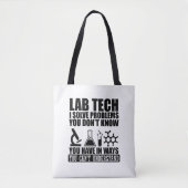 Funny Labrador tech zitiert Labortechniker Spaß Tasche (Vorderseite)