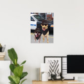 Funny Labrador und Bull Dog Poster (Heimbüro)