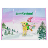 Funny Labrador und Weihnachten Große Geschenktüte (Vorderseite)
