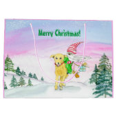 Funny Labrador und Weihnachten Große Geschenktüte (Rückseite)