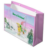 Funny Labrador und Weihnachten Große Geschenktüte (Vorderseite Schrägansicht)