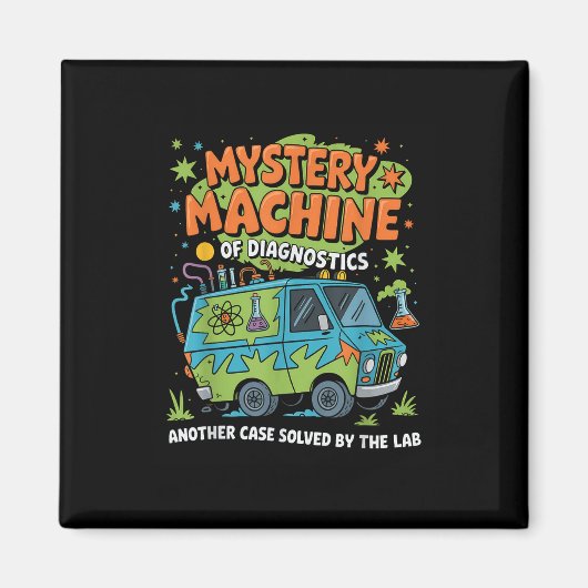 Funny Labrador Week 2025 Retro Mystery Machine of Magnet (Vorne)