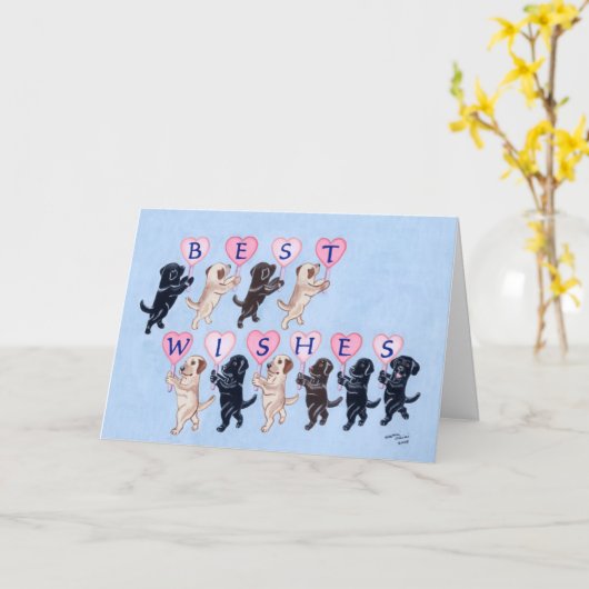 Funny Labradors für Hochzeiten Karte (Gelbe Blume)