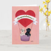 Funny Labradors für Hochzeiten Karte (Gelbe Blume)