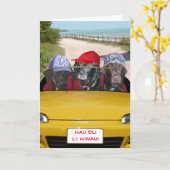 Funny Labradors on Beach Birthday Card Karte (Gelbe Blume)