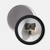 Funny Lächelhund Magnet (Vorderseite/Rückseite)