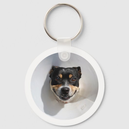 Funny Lächelhund Schlüsselanhänger (Vorderseite)