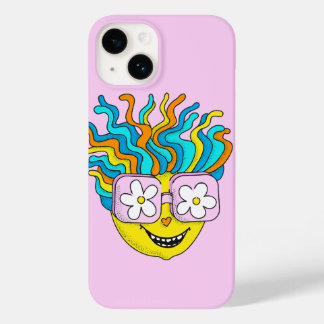Funny Lächeln Charakter mit rosa Brillen farbig Case-Mate iPhone 14 Hülle