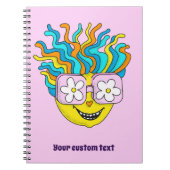 Funny Lächeln Charakter mit rosa Brillen farbig Notizblock (Vorderseite)