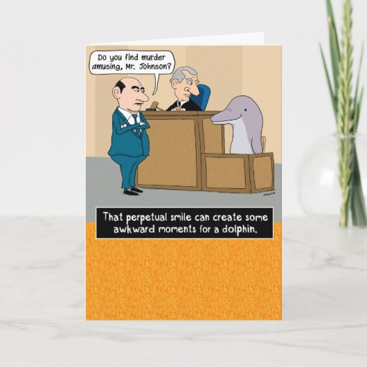 Funny Lächeln Dolphin Geburtstag Karte (Vorderseite)