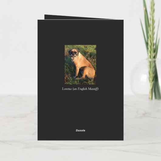 Funny Lächeln Englisch Mastiff Dog Karte (Rückseite)