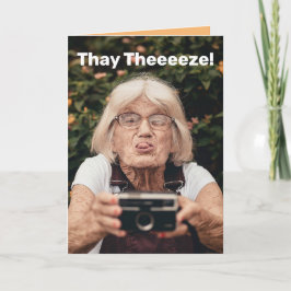 Funny Lächeln, während Sie noch Zähne zum Geburtst Karte