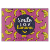 Funny Lächeln wie ein Banana Retro Fruchtmuster Schneidebrett (Vorderseite)