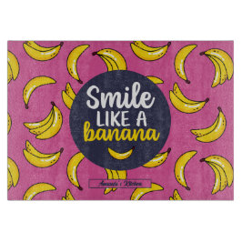 Funny Lächeln wie ein Banana Retro Fruchtmuster Schneidebrett