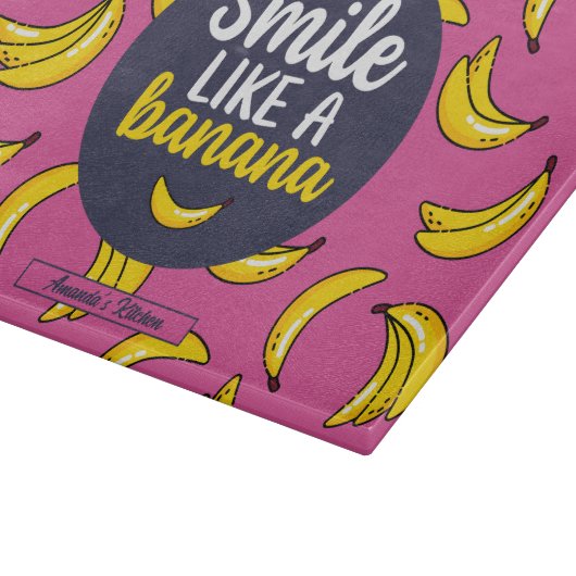 Funny Lächeln wie ein Banana Retro Fruchtmuster Schneidebrett (Ecke)