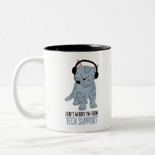 Funny lächelnd Cat Tech Support Epic SarcasticQuot Zweifarbige Tasse