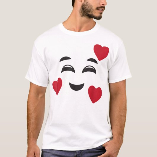 Funny lächelnd Emojis Hearts Halloween Liebe F T-Shirt (Vorderseite)