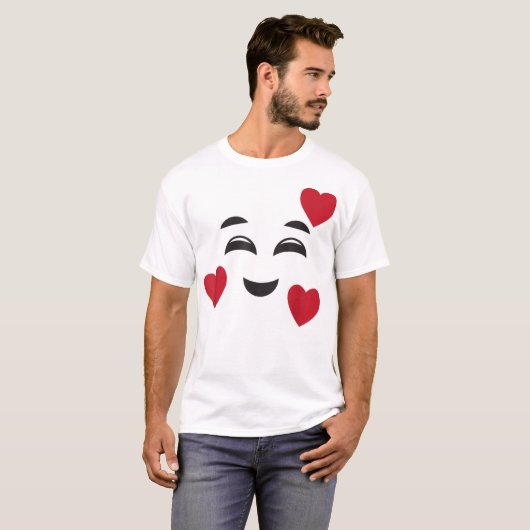 Funny lächelnd Emojis Hearts Halloween Liebe F T-Shirt (Vorne ganz)