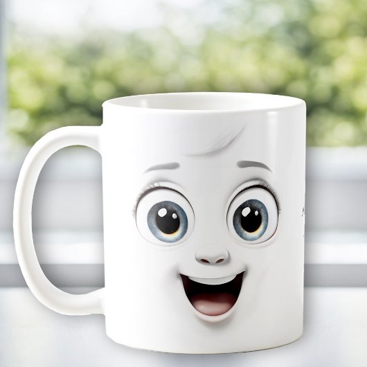 Funny lächelnd Gesicht Niedlicher Individuelle Nam Kaffeetasse