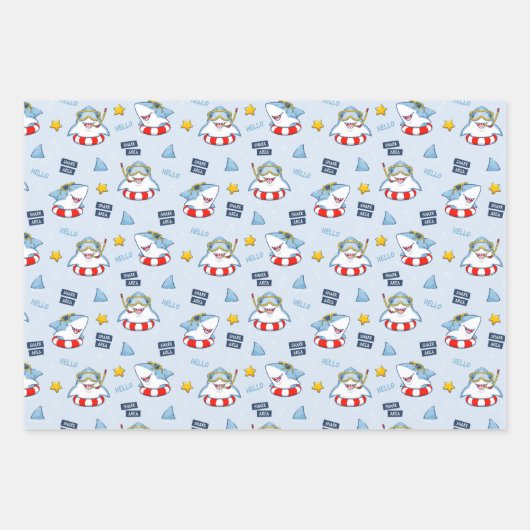 Funny lächelnd Haik Lebensretter Schnorchel Glöckc Geschenkpapier Set (Vorderseite)