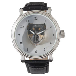Funny lächelnd Hundeuhr Armbanduhr