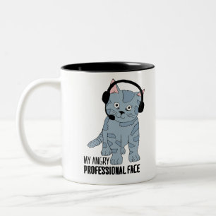 Funny lächelnd Katze Beruflich Epic Sarcastic Zweifarbige Tasse