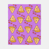 Funny lacht Pizza Muster lila Junge Fleecedecke (Vorderseite)