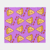 Funny lacht Pizza Muster lila Junge Fleecedecke (Vorderseite (Horizontal))