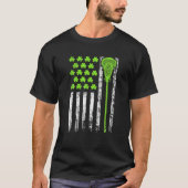 Funny Lacrosse American Flag St Patrick Day T-Shirt (Vorderseite)
