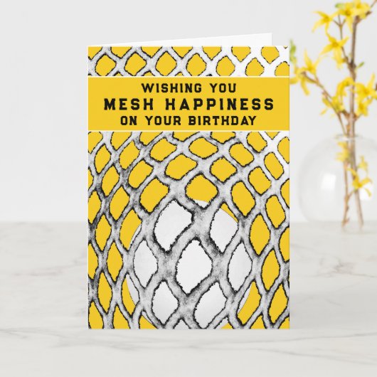 Funny Lacrosse Birthday Karte (Gelbe Blume)