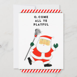 Funny Lacrosse Christmas Feiertagskarte