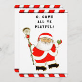 Funny Lacrosse Christmas Feiertagskarte (Vorne/Hinten)