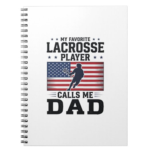Funny Lacrosse Dad American Flag Vintage Shirt Des Notizblock (Vorderseite)