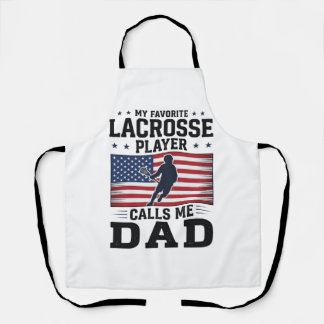 Funny Lacrosse Dad American Flag Vintage Shirt Des Schürze
