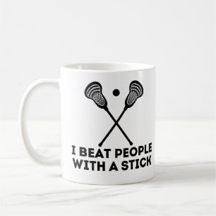 Funny Lacrosse Ich schlage Leute mit einem Stock Kaffeetasse