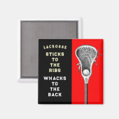 Funny Lacrosse Magnet (Vorderseite/Rückseite)