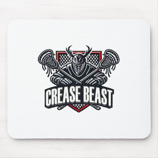Funny Lacrosse Ops Warnung vor Crease Beast Lax Go Mousepad (Vorne)