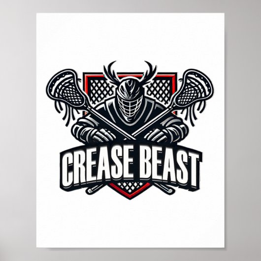 Funny Lacrosse Ops Warnung vor Crease Beast Lax Go Poster (Vorne)