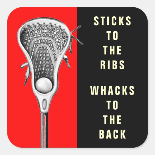 Funny Lacrosse Quadratischer Aufkleber (Vorderseite)
