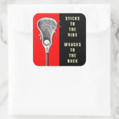 Funny Lacrosse Quadratischer Aufkleber (Tasche)