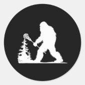 Funny Lacrosse Sasquatch Lax Bigfoot Runder Aufkleber (Vorderseite)