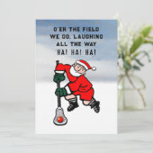 Funny Lacrosse Weihnachtsfeiertag Feiertagskarte (Stehend Vorderseite)
