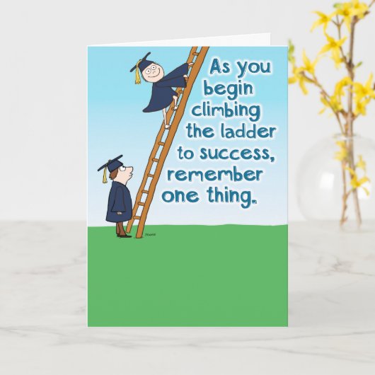 Funny Ladder Success Abschluss Card Karte (Gelbe Blume)