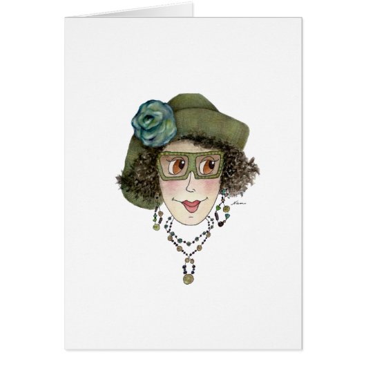 Funny Lady Food Chain and Vegetarian Card (Vorne)