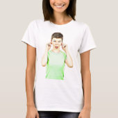 Funny Lady Making Faces Humores Shirt (Vorderseite)