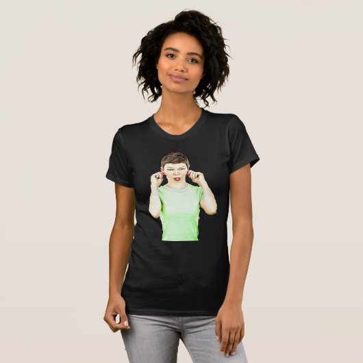 Funny Lady Making Faces Humores Shirt (Vorne ganz)