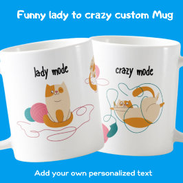 Funny Lady Mode Crazy Mode Cat Girl Power Knittern Kaffeetasse